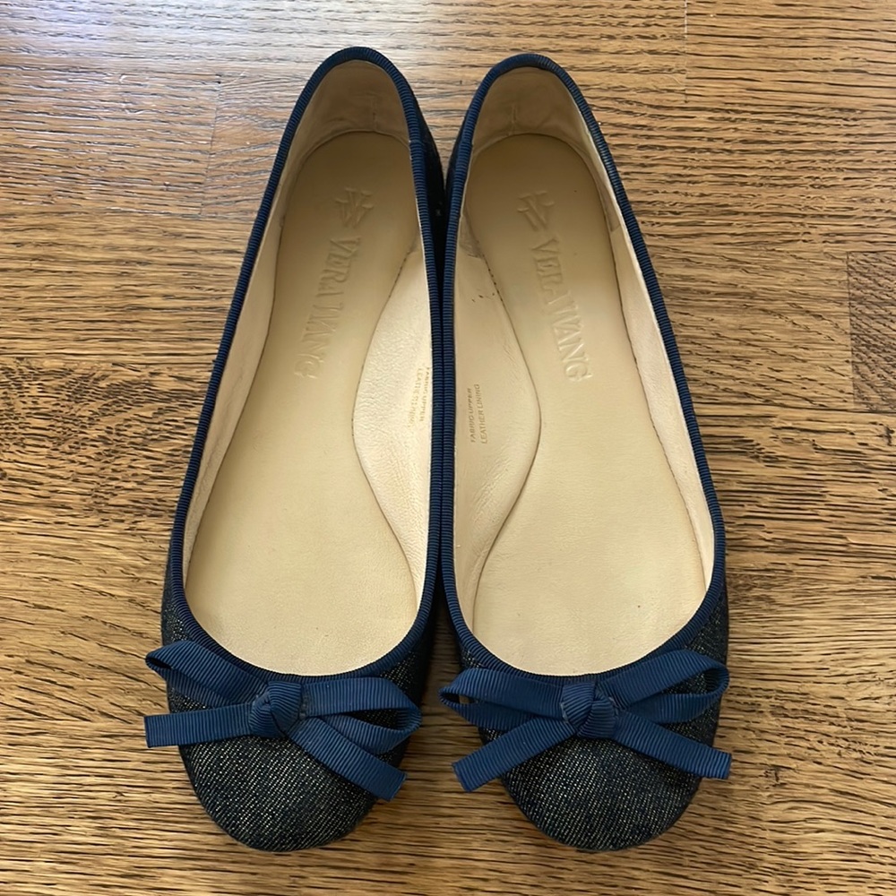 Vera Wang Denim Ballet Flats